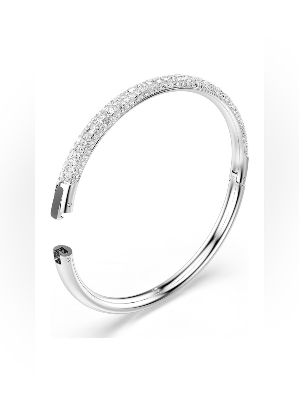 NWT SWAROVSKI SUBLIMA Sterling Silver Pavé Crystal Bangle Bracelet - White